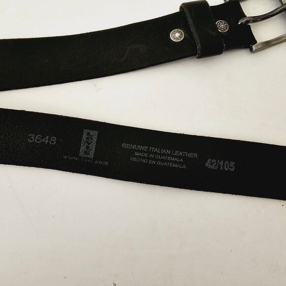 Levi's Black Leather Belt 42" Big and Tall - Picture 4 of 9